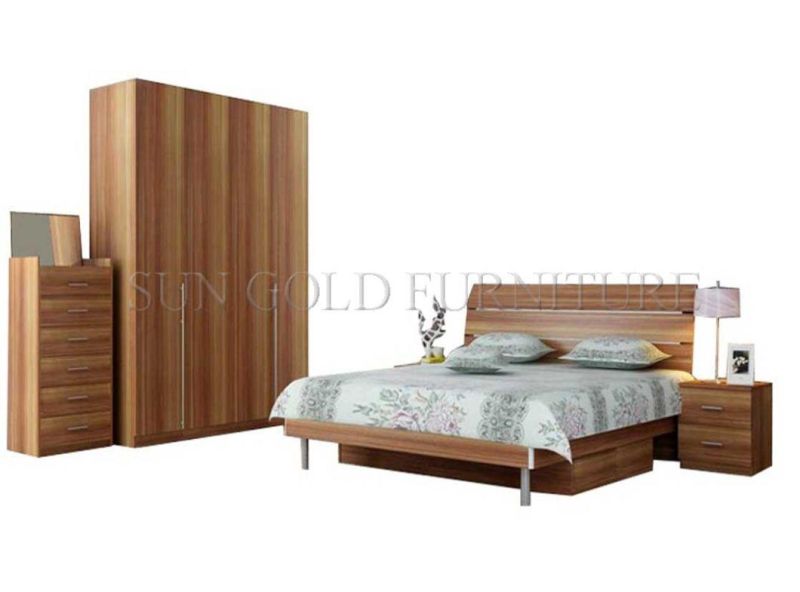 Customer Made Melamine MDF Bedroom Bed Sliding Door Wardrobe (SZ-BT005)