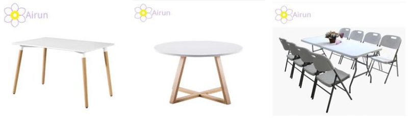 Modern Dining Room Furniture Rectangular Glass Marble Top Dining Table with Metal Legs