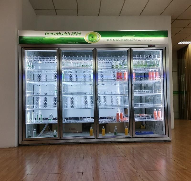 Supermarket Temper Glass Door Walk in Freezer Display Showcase Cold Room Storage
