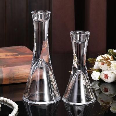 European and American Style Home Creative Retro Glass Crafts Candlestick Simple Ins Romantic Table Decoration Candlestick