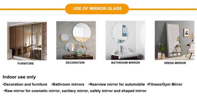 6mm Colorful Decorative Silver Mirror Glass