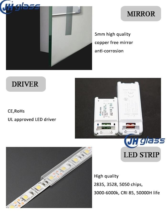 Modern Full Length Frameless Rectangle Dressing LED Lighting Mirror