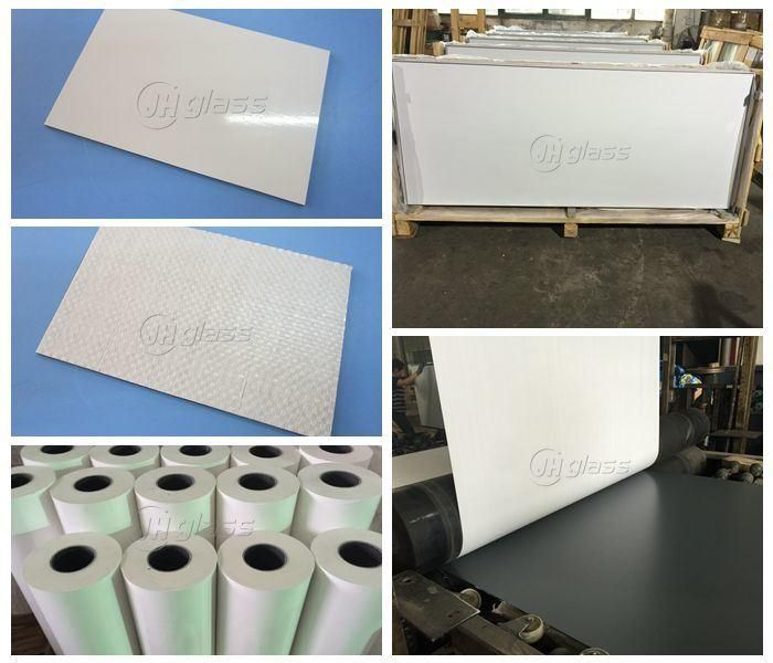 3mm 4mm 5mm Vinyl Back Safety Color Painted White Black Glass for Wardrobe