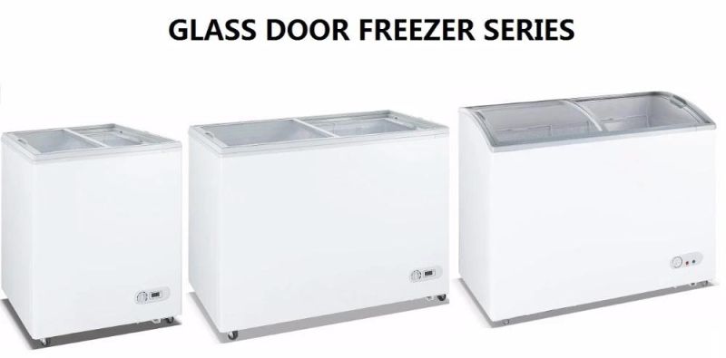 Supermarket Deep Cooling Kitchen Showcase Freezer with Slidng Glass Lid