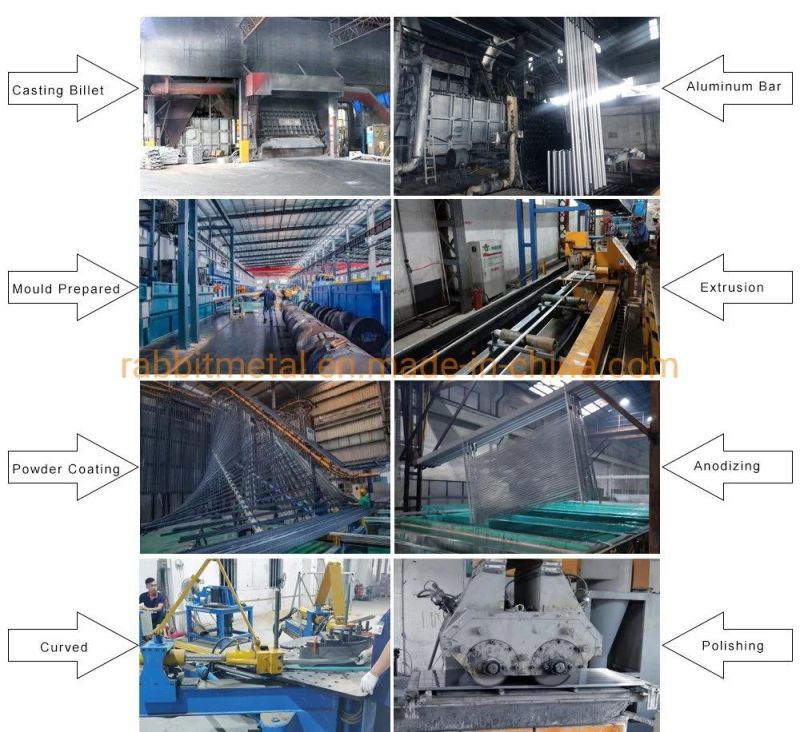 6061 6063 Industrial T Slot Extrusion Rail Anodized Aluminum Profile