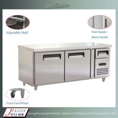 Heavy Duty Industrial 1.5m Refrigerator Undercounter Bar Fridge Stainless Steel Freezer Under Counter