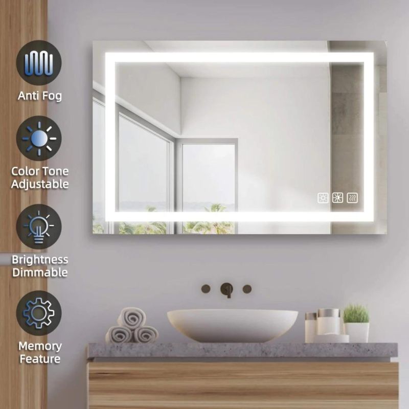 Modern Lighted LED Mirror for The Bathroom Makeup Mirror with Lights Table in Horizontal and Vertical