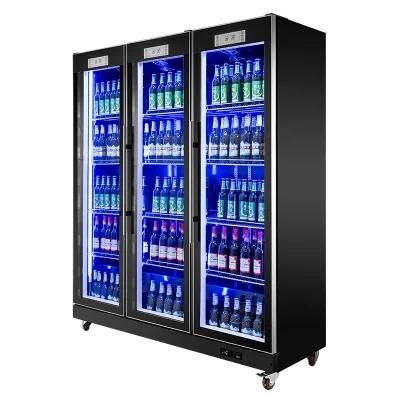 Supermarket Showcase Glass Door Beer Display Energy Drink Refrigerator Fridge