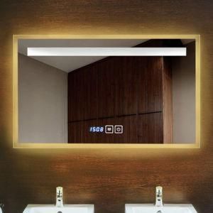 IP44 Rating Hotel LED Wall Mirrors Frameless Bath Mirrors Bathroom Lighted Glass Mirror