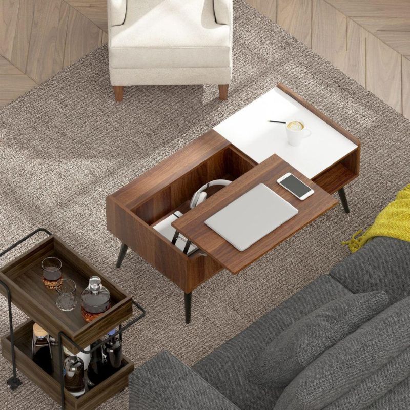 Coffee Table with Storage Glass Small Coffee Table Living Room Table Open Storage Rack Coffee Table