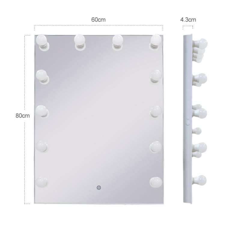 LED Lighted Bathroom Salon Wall Mounted Mirror with Touch Button