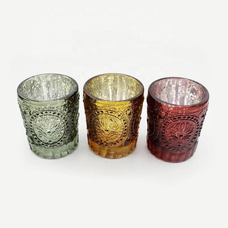 Wholesale Tealight Votive Round Wine Glass Shape Candle Holder Stained