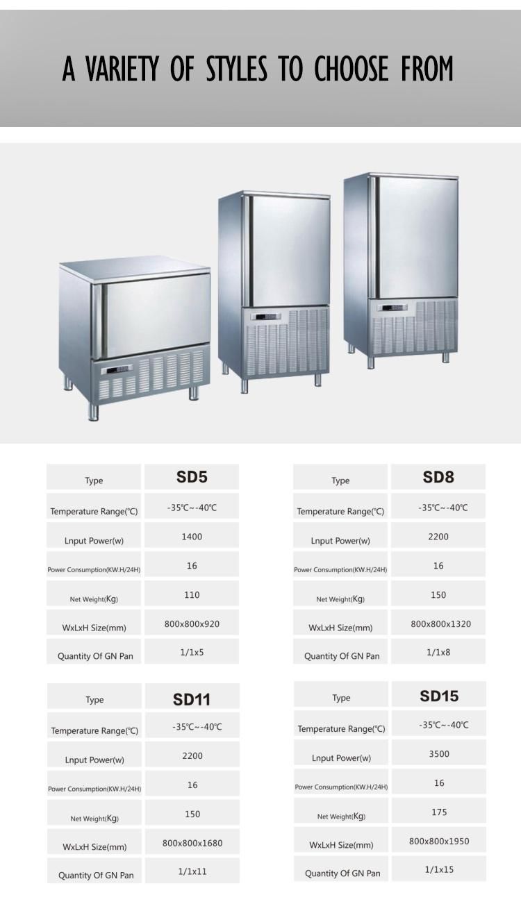 Commercial Kitchen Used Blast Freezer 5 Plate Rapid Freezing Cabinet