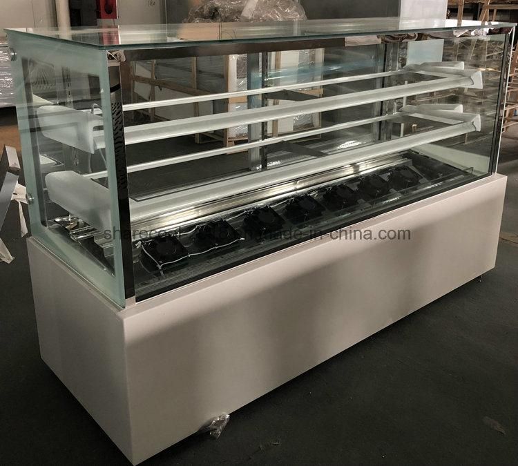 Stainless Steel Cake Refrigerating Display Showcase with Glass Door
