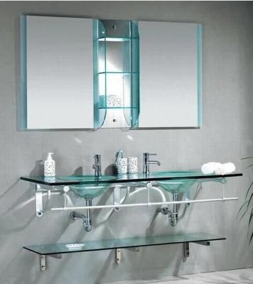 Bathroom Tempered Glass Cabinet with En12150, BS6206