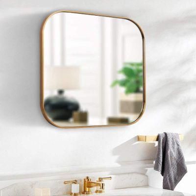 Decorative Decor Bathroom Bedroom Rectangle Aluminum Alloy Framed Make up Mirror