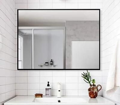 Colored Framed Square Aluminum Alloy Silver Glass Bathroom Framed Mirror