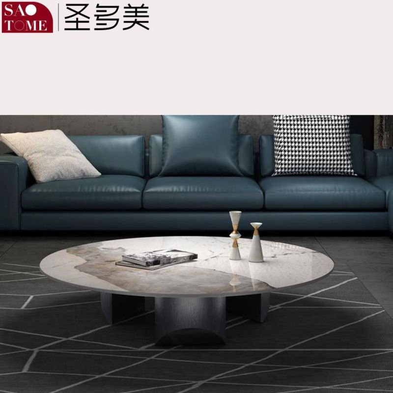 Modern Light Luxury Leisure Furniture Living Room Coffee Table Optional Slate or Marble