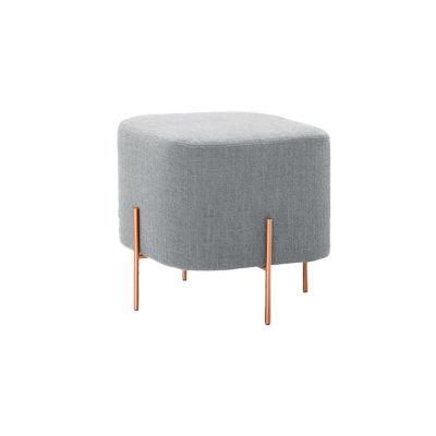 Modern Indoor Living Room Furniture Stacking Patchwork Ottomans Woven Pouf Velvet Ottoman Kids Stool