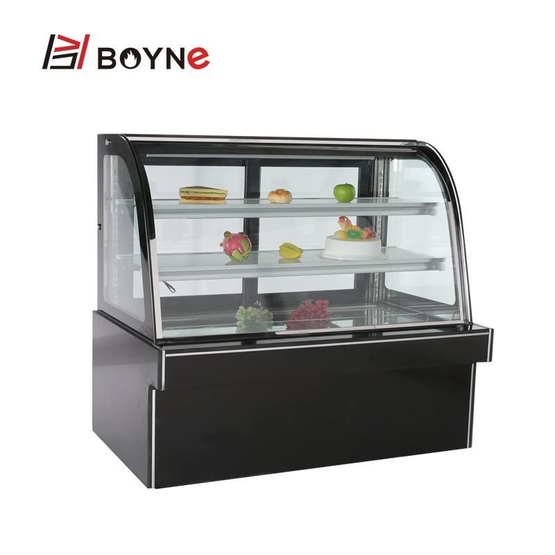 Curved Type Commercial Three-Layer Refrigeration Cake Display Showcase