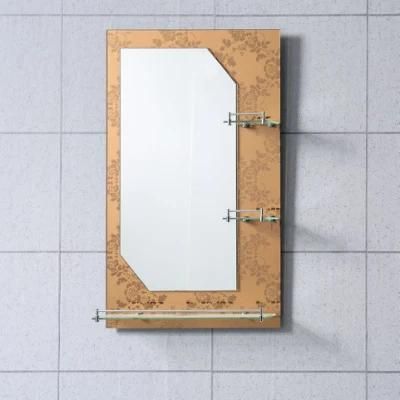 Hot Sale Wall Mounted Decorative Bathroom Glass Shelf Mirror for Home Decoration