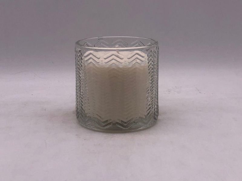 Clear Glass Candle Holder with Customized Frosted or Shiny Spray Color