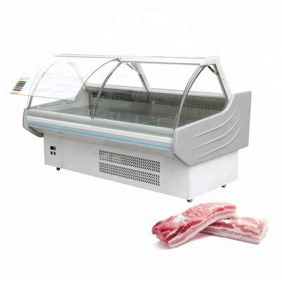 Large Supermarket Mobile Portable Showcase Deep Freezer for Meat