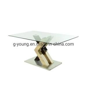 China Product Dining Room Furniture Glass Dining Table MDF Table