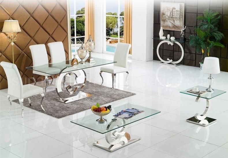 Home Furniture Set Wholesale Luxury Silver Rectangle Dining Table