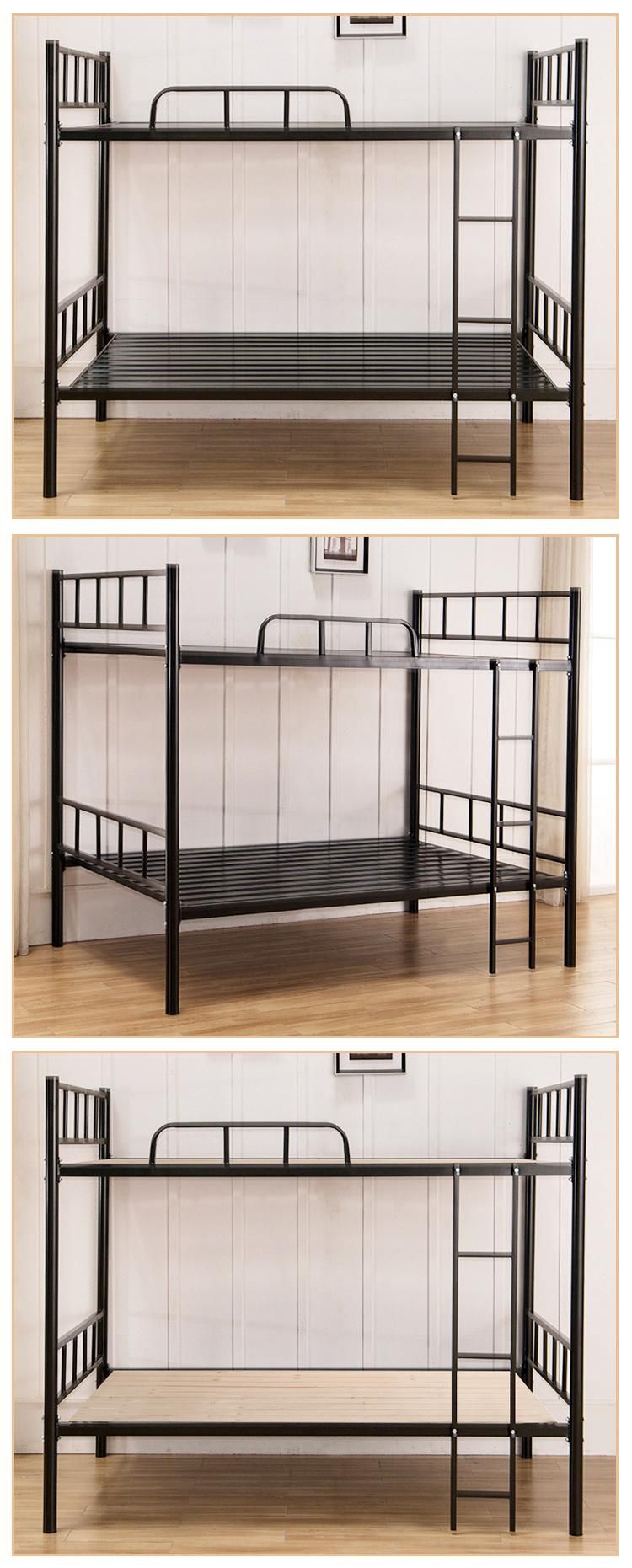 2022 Cheap Double Metal Frame Bed School Dorm Wooden Bunk Bed