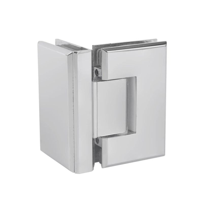 Chrome Plated 90 Degree Bathroom Hinge for Glass Door Brass Mirror Finish Hinge Glass Hinge