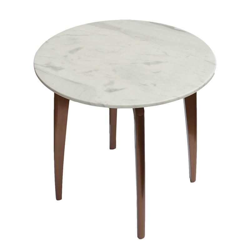 New Arrival Glass Top Stainless Steel Coffee Table Rose Gold Finishing Metal Side Table