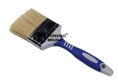 Hot Selling Rubber Handle Paint Brush with Bristle Blue