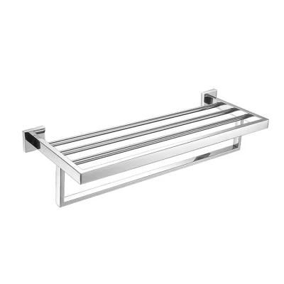 Bathroom Accessories Kitchen Double Layer Wall-Mounted Towel Holder Bathroom Shelf Stainless Steel Towel Racks