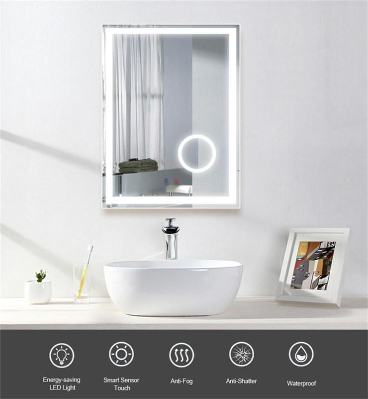 New Arrival Square Dimmable Brightness 5X Magnifying Smart Bathroom Mirrors