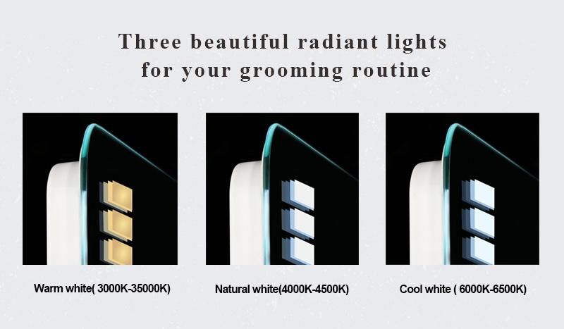 Rectangle Wall Touch Dimmable LED Bathroom Mirror for Home Decoration
