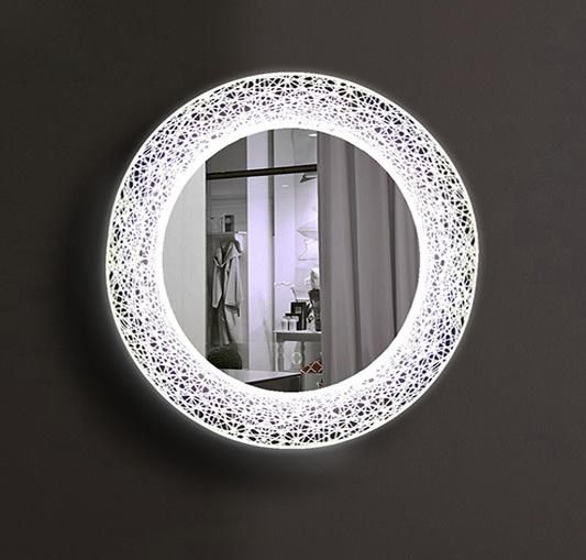 Woman Round Wall Mounted Makeup Mirrors LED Bathroom Mirror