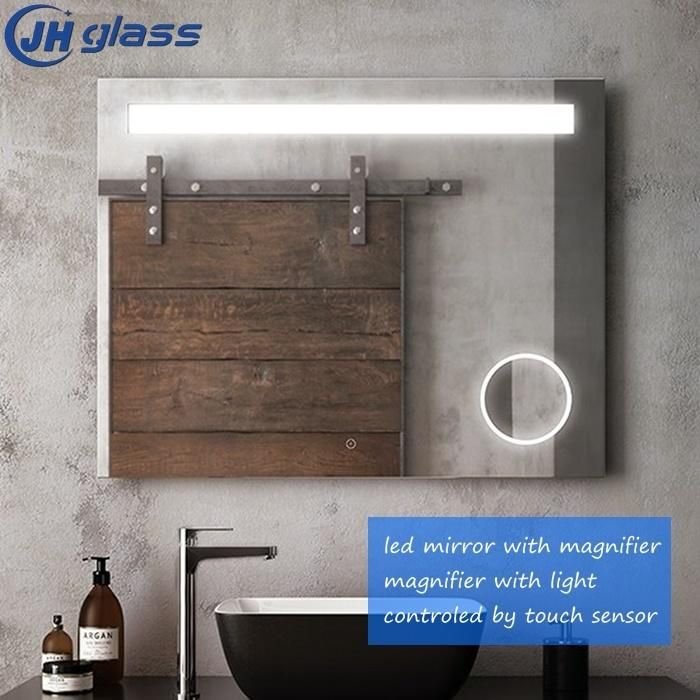 Jinghu Wall Mounted Metal Chasis UL CE Approved Full Length Wall Bathroom LED Mirror with Dimmer