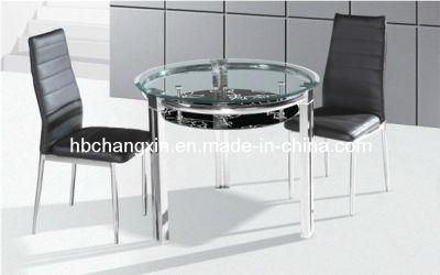 Stainless Steel Round Dining Table with Chair