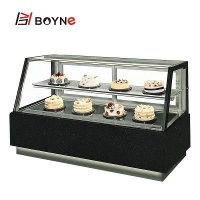 Cafe Bread Shop Beveled Two Tier Display Chiller Pastry Showcase