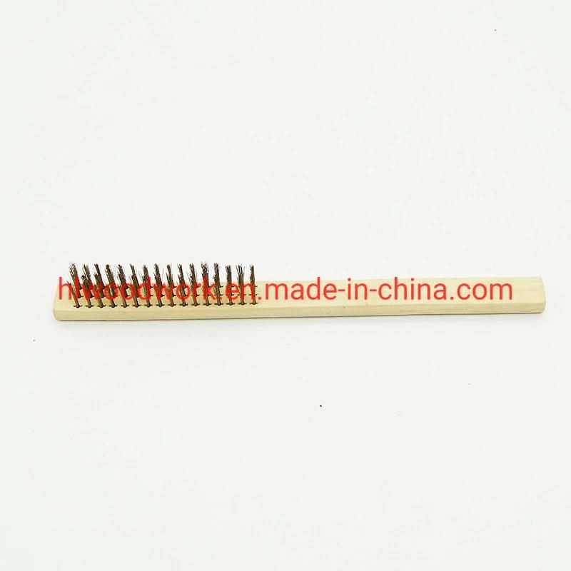 Brass Brush, Soft Brass Bristle Wire Brush, Wire Scratch Brush with Birchwood Handle Brass Wire