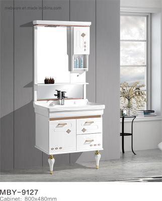 Latest PVC Coating Bathroom Vanity with Mirror Cabinet