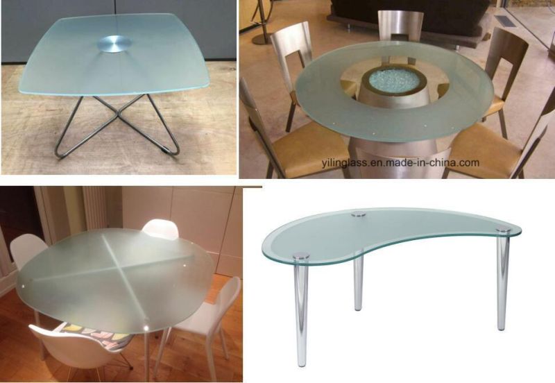 Relaxing Furniture Glass Decorative Free- Finger Print Glass Printing Frosted Effect Glass Toughened Desk Top Glass Tempered Acid Etched Glass Table Top