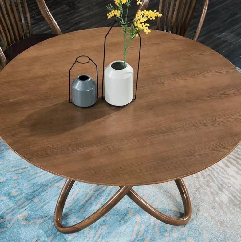 Art Design Dining Room Set Family Wooden Round Dining Table