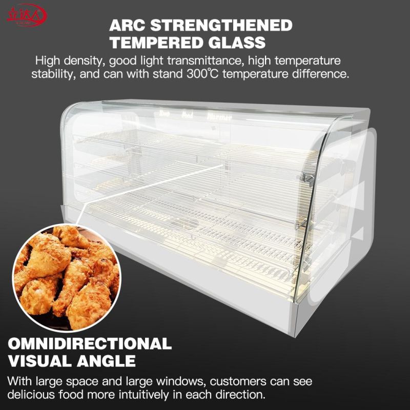 Stainless Steel and Glass Warming Showcase Various Food Warming Showcase