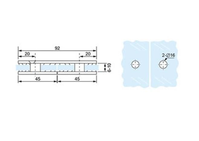 Glass to Glass 180 Degree Bathroom Fitting Hardware