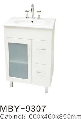 MDF or PVC White Cabinet with Glass Door