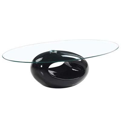 Fancy Luxury Home Furnoture Tempered Glass Oral Coffee Table
