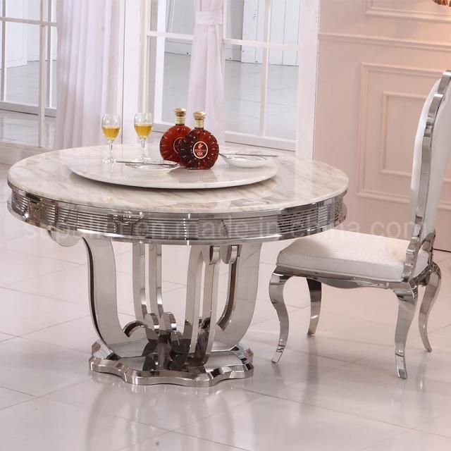 Wholesale China Designer Round Rotating Transparent Glass Dining Table