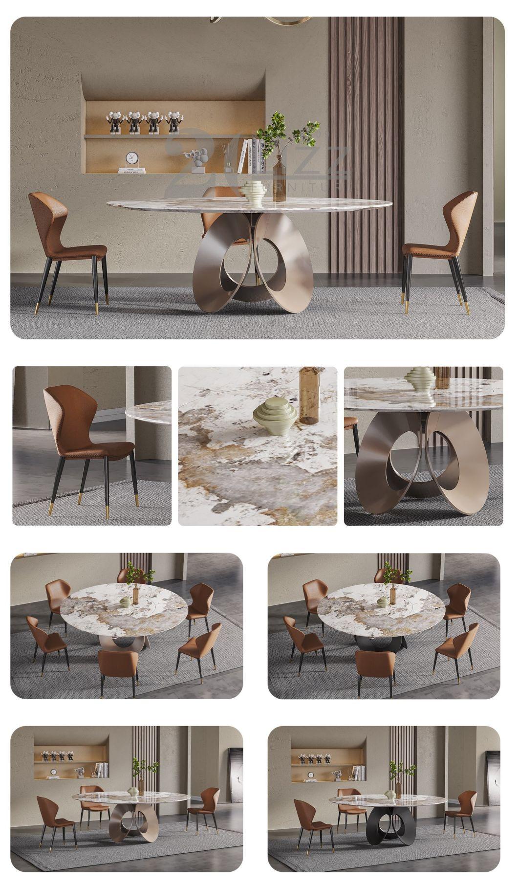 Gold or Black Metal Feet Modern Luxury Dining Room Furniture European Style High 5 Star Dining Table